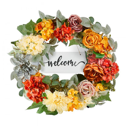 WA53359 - 24" Silk Flower Wreath for All-Season Home Decor