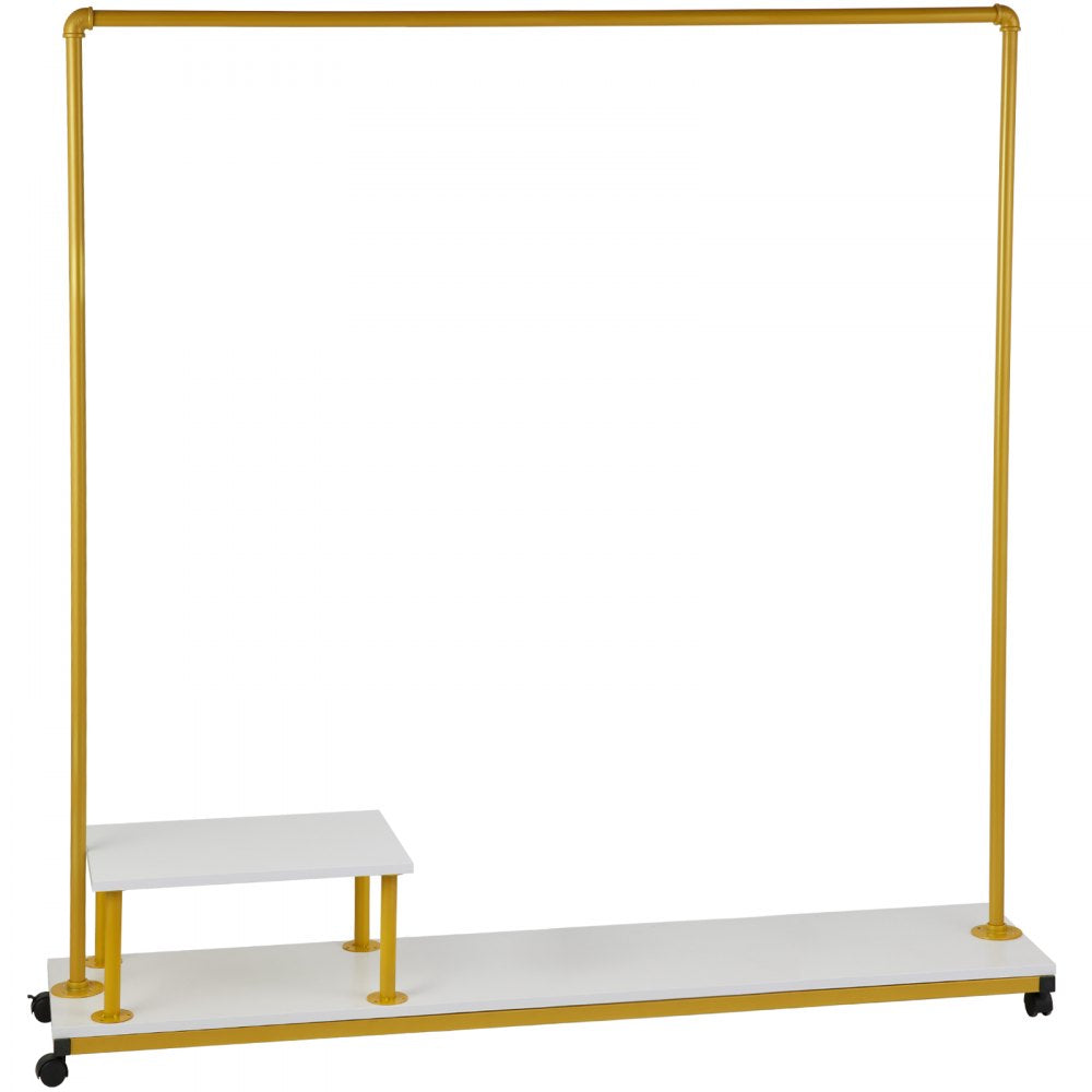 MS1516-2C - Gold & White Garment Rack, 59.1" x 14.2", Durable Q235 Iron