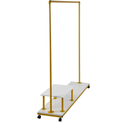 MS1516-2C - Gold & White Garment Rack, 59.1" x 14.2", Durable Q235 Iron