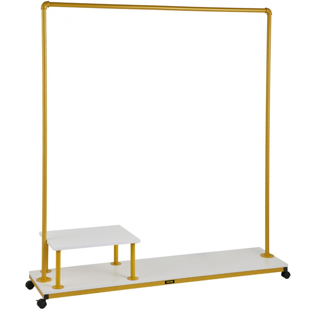 MS1516-2C - Gold & White Garment Rack, 59.1" x 14.2", Durable Q235 Iron