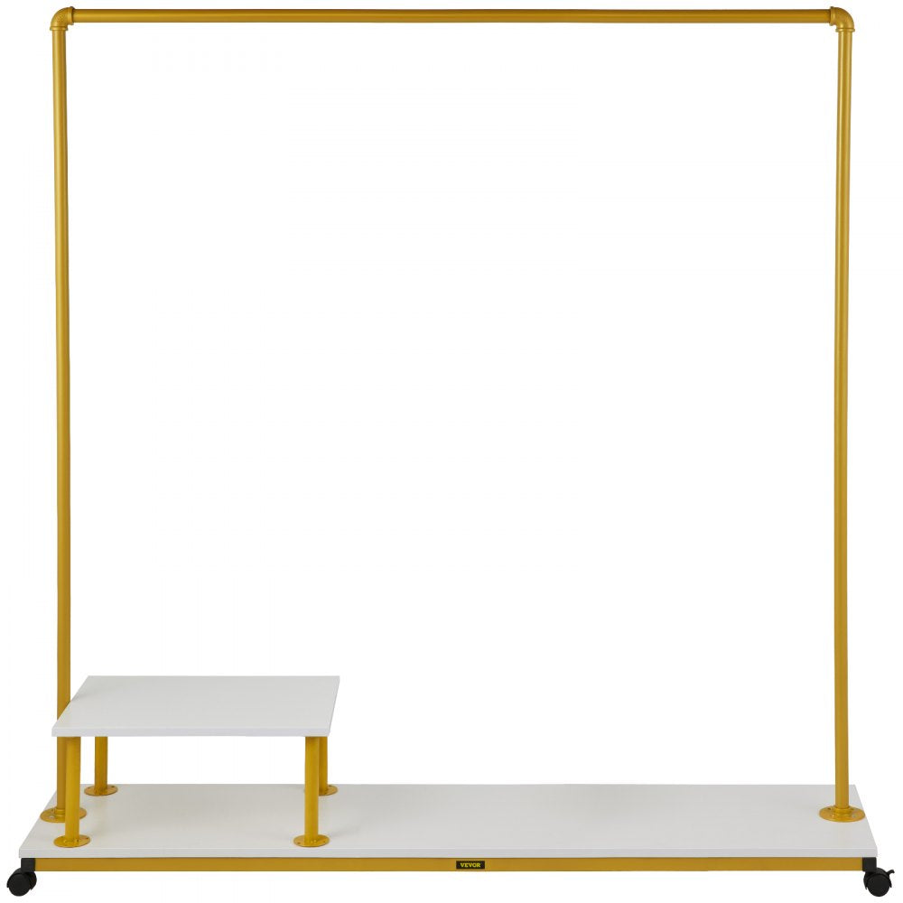 MS1516-2C - Gold & White Garment Rack, 59.1" x 14.2", Durable Q235 Iron