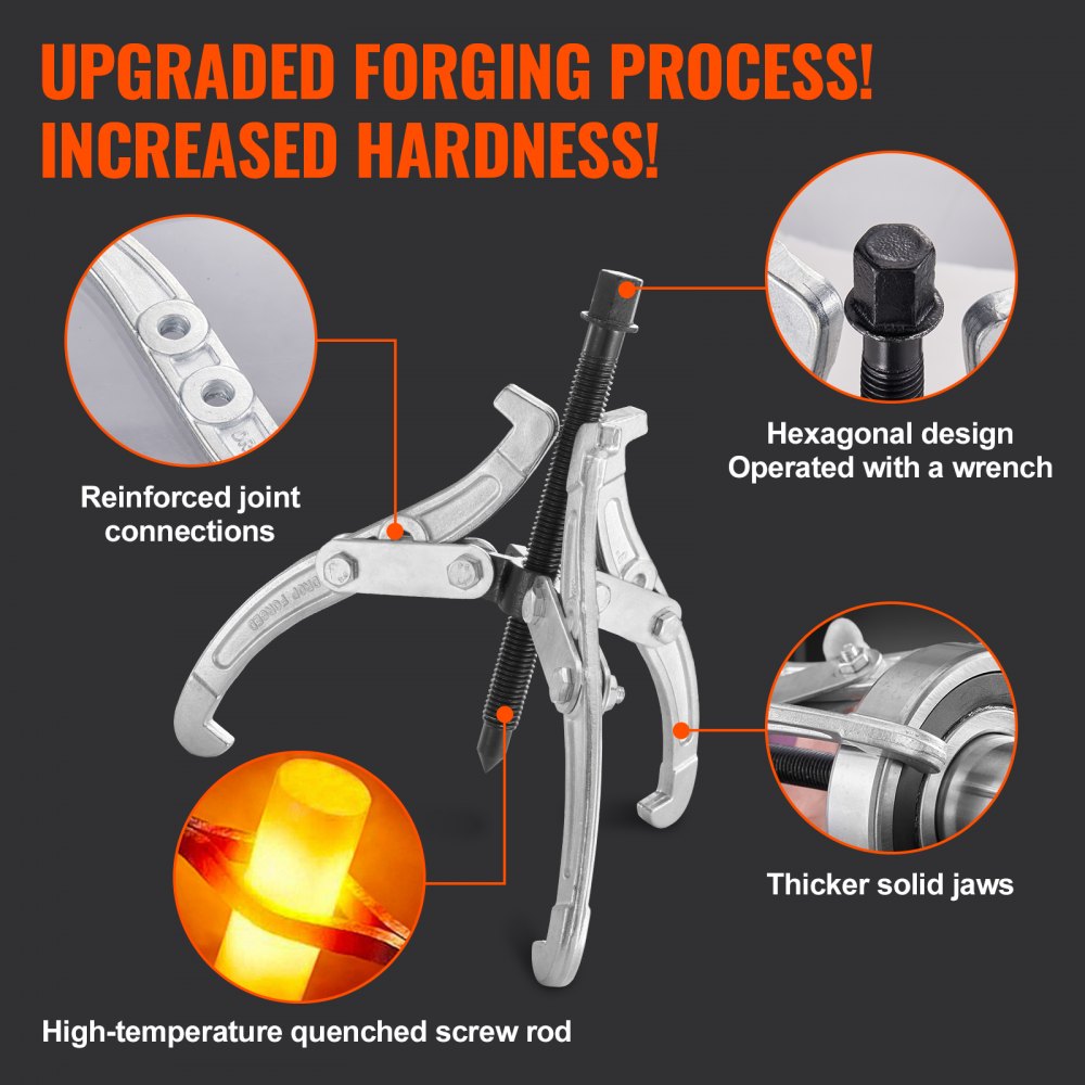 8625-4 - Durable 4-Ton Gear Puller Set for Bearings and Pulleys