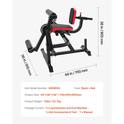 UB2903A - 700lbs Adjustable Leg Extension & Curl Machine for Toning