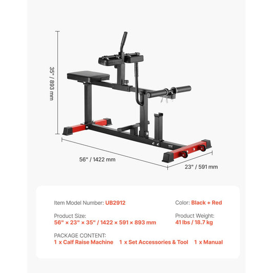 UB2912 - Durable Seated Calf Raise Machine with 440lbs Capacity