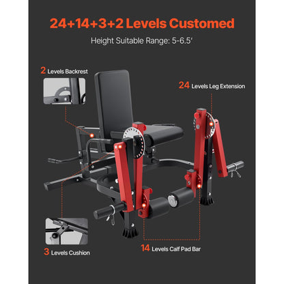 UB2908 - 700lbs Leg Extension & Curl Machine with 24 Adjustable Settings