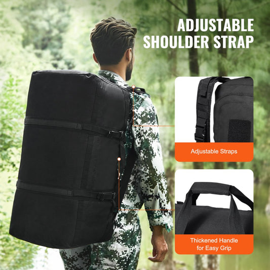 LD-0021 - 100L Tactical Duffle Bag with Waterproof Compartment and Molle Design