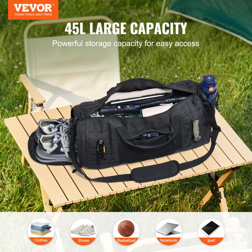 LD-0022 - 45L Tactical Duffle Bag with Waterproof Shoe Compartment