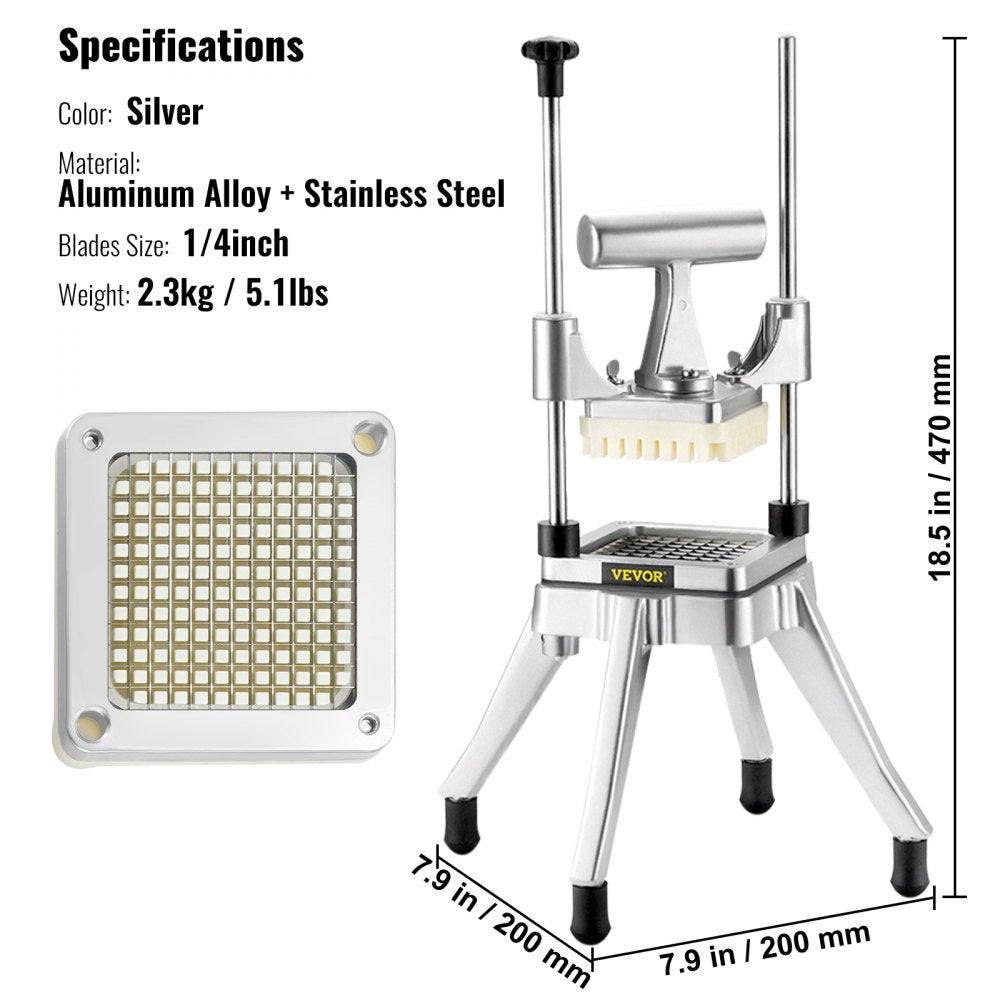 QTJ-J002 - Heavy-Duty 1/4" Vegetable Chopper with Ergonomic Handle