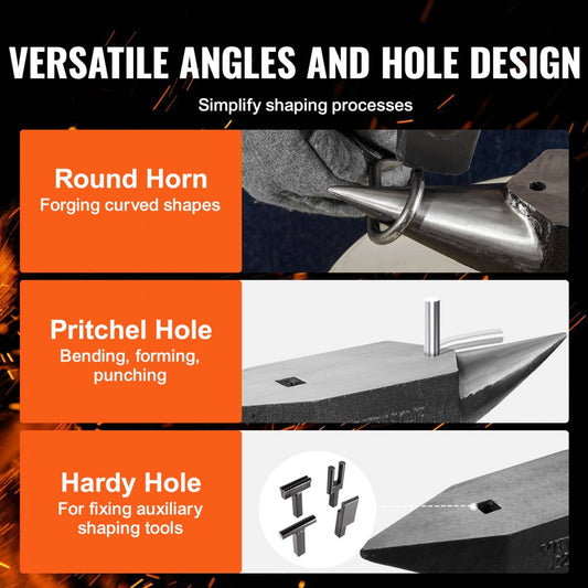 GZL22 - 22lb VEVOR Single Horn Anvil, 10.24x3.23" for Precision Smithing