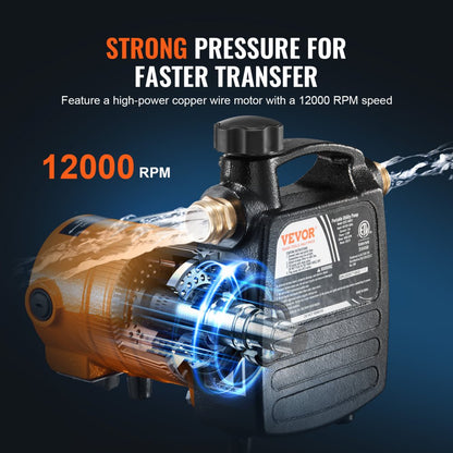 Q1CZ-800C - Durable Cast Iron Pump, 1600 GPH, 120 ft Lift Capacity