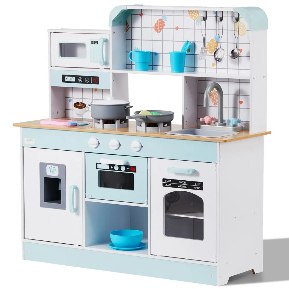 TLG81021 - VEVOR Kids Wooden Kitchen Playset, 34.9" x 12.5" x 35.6"