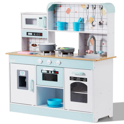 TLG81021 - VEVOR Kids Wooden Kitchen Playset, 34.9" x 12.5" x 35.6"