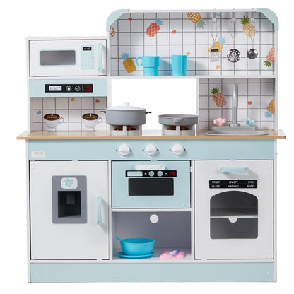 TLG81021 - VEVOR Kids Wooden Kitchen Playset, 34.9" x 12.5" x 35.6"