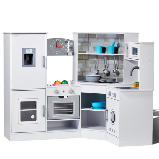 TLG81022 - 43.3" Kids Wooden Kitchen Playset with 24 Accessories & Sounds