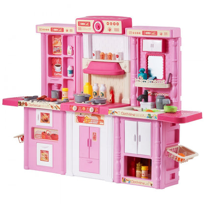 1234-7F - 50.4" 3-in-1 Pink Kitchen Playset for Kids