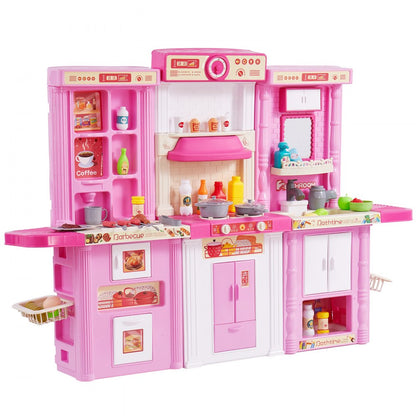1234-7F - 50.4" 3-in-1 Pink Kitchen Playset for Kids
