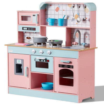 TLG81021 - VEVOR Kids Wooden Kitchen Playset with 24 Accessories