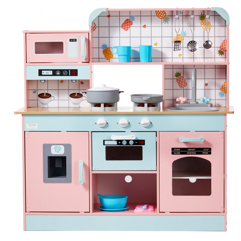 TLG81021 - VEVOR Kids Wooden Kitchen Playset with 24 Accessories