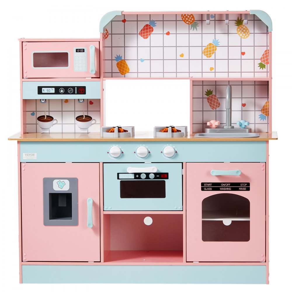 TLG81021 - VEVOR Kids Wooden Kitchen Playset with 24 Accessories