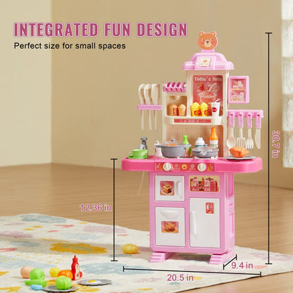 1234-8F - VEVOR Kids Compact Kitchen Playset with Realistic Sounds and Lights