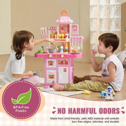 1234-8F - VEVOR Kids Compact Kitchen Playset with Realistic Sounds and Lights