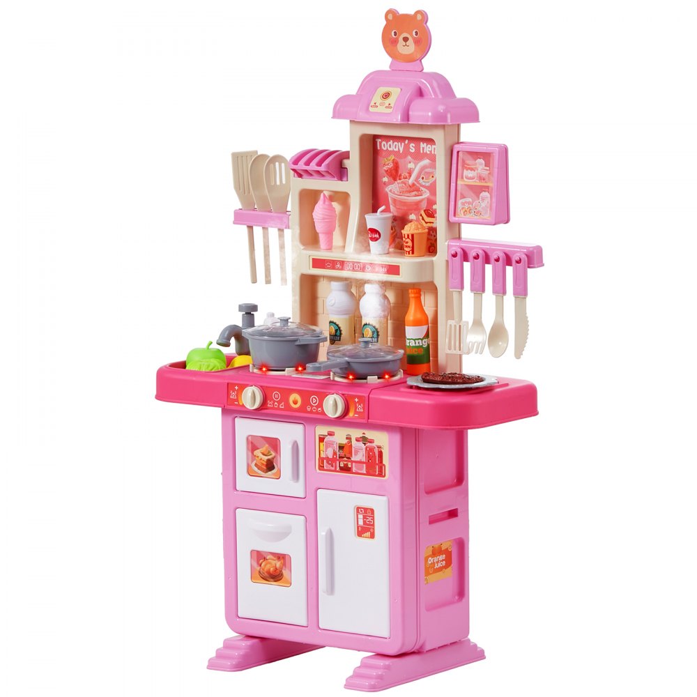 1234-8F - VEVOR Kids Compact Kitchen Playset with Realistic Sounds and Lights