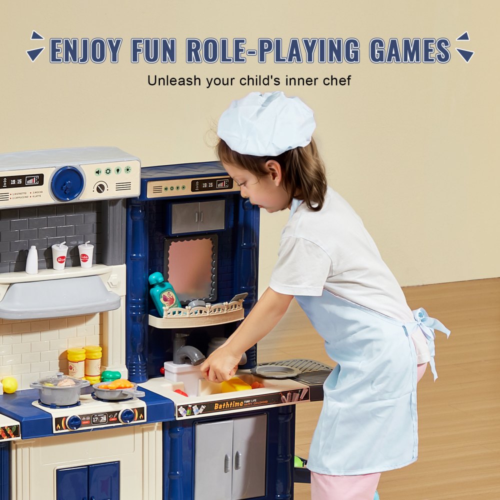 1234-7D - VEVOR Kids Cooking Playset - 50.4" Spacious Pretend Kitchen
