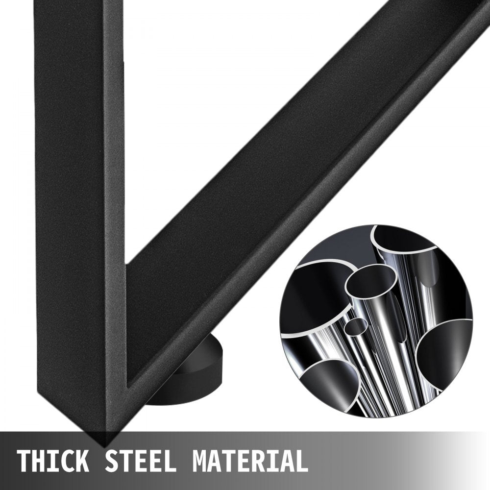 010178680615 - Heavy-Duty Black Metal Table Legs, 31.5” Square Design