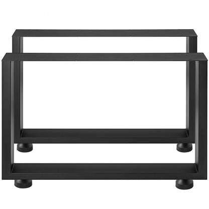 010178680615 - Heavy-Duty Black Metal Table Legs, 31.5” Square Design