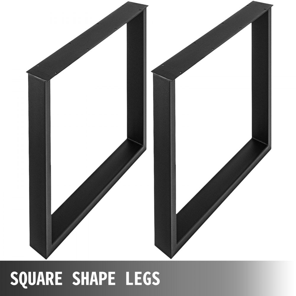 010178680615 - Heavy-Duty Black Metal Table Legs, 31.5” Square Design