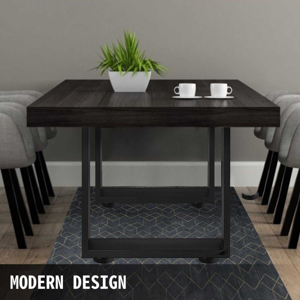 010178680615 - Heavy-Duty Black Metal Table Legs, 31.5” Square Design