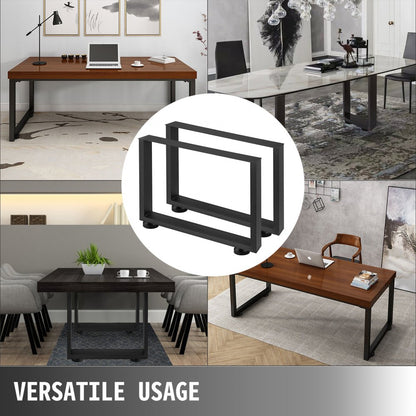 010178680615 - Heavy-Duty Black Metal Table Legs, 31.5” Square Design