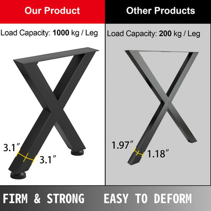010961466653 - 28.3" X-Frame Steel Table Legs for Heavy-Duty Support