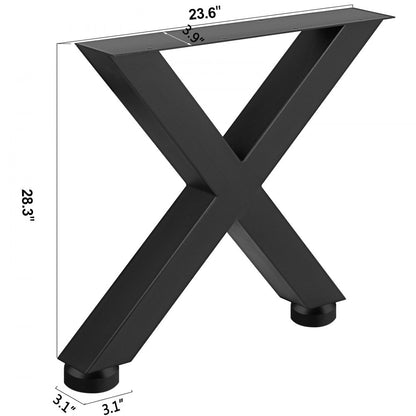 010961466653 - 28.3" X-Frame Steel Table Legs for Heavy-Duty Support