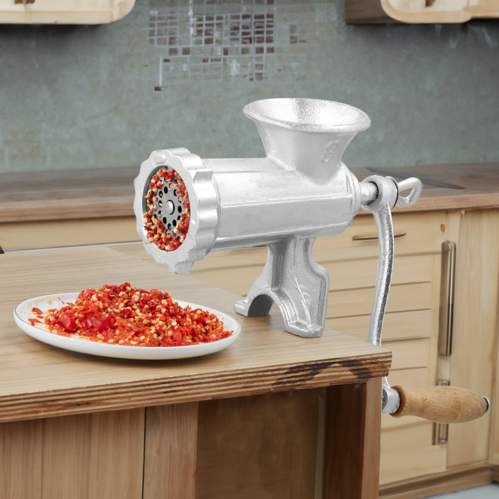 S#8 - Heavy-Duty Cast Iron Meat Grinder with Table Clamp & Versatile Accessories