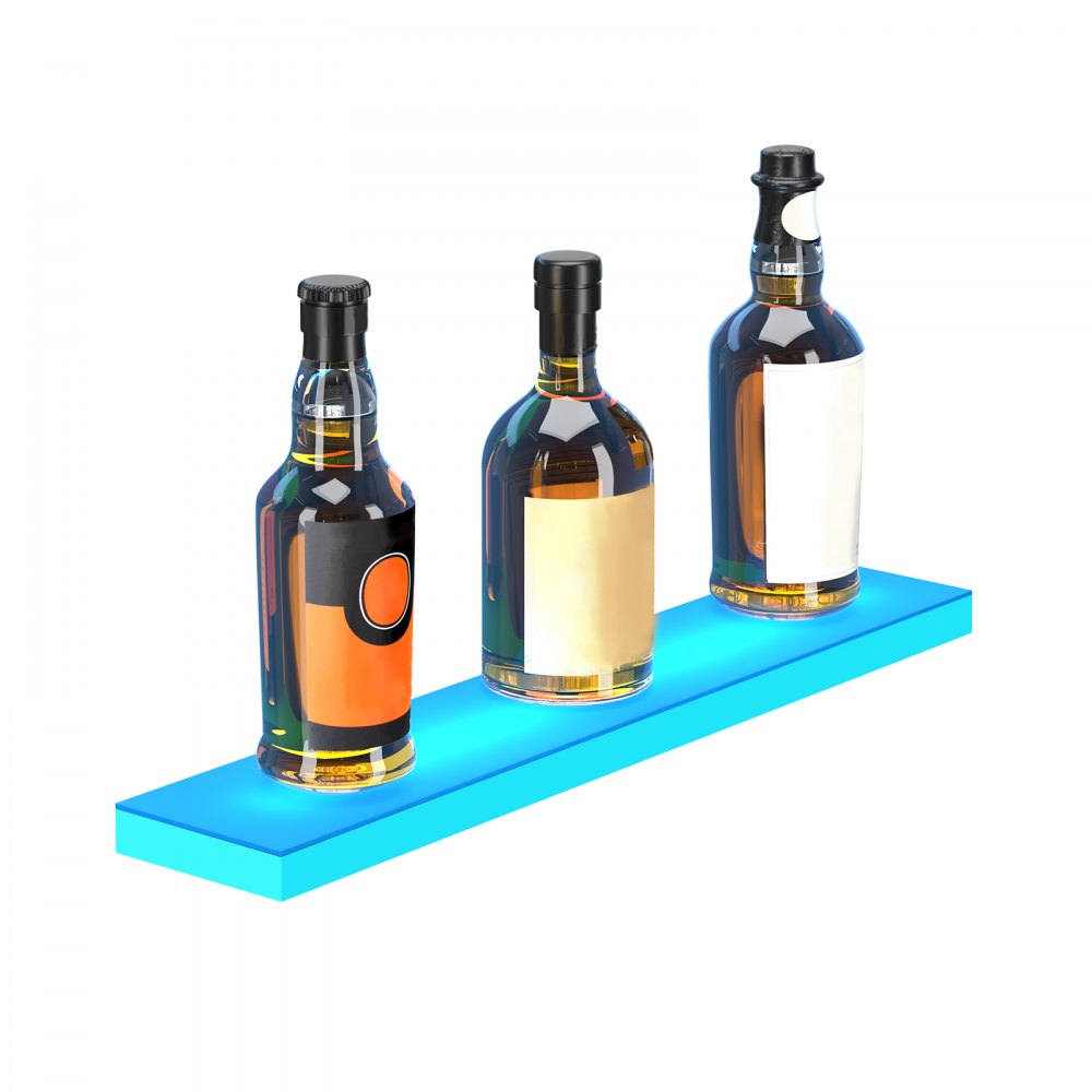 1 Layer 24 Inches - 24-Inch LED Acrylic Liquor Display Shelf for Bars