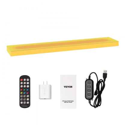 1 Layer 24 Inches - 24-Inch LED Acrylic Liquor Display Shelf for Bars