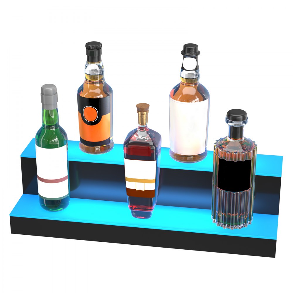 2 Layer 24 Inches - Premium 24-Inch LED Acrylic Liquor Bottle Shelf