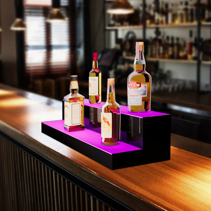 2 Layer 30 Inches - LED Illuminated Double Shelf for 16 Bottles