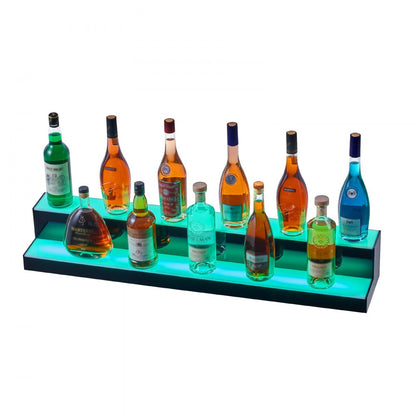 2 Layer 40 Inches - Premium 40-Inch LED Liquor Display Shelf with Remote Control