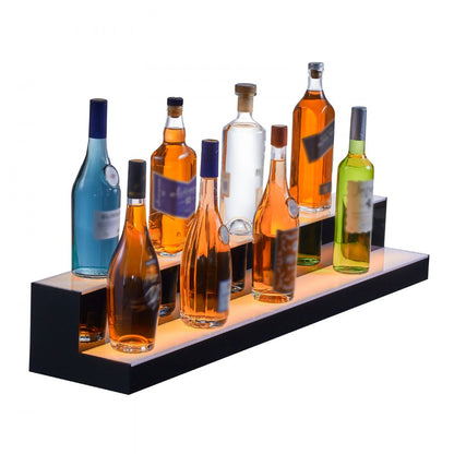 2 Layer 40 Inches - Premium 40-Inch LED Liquor Display Shelf with Remote Control