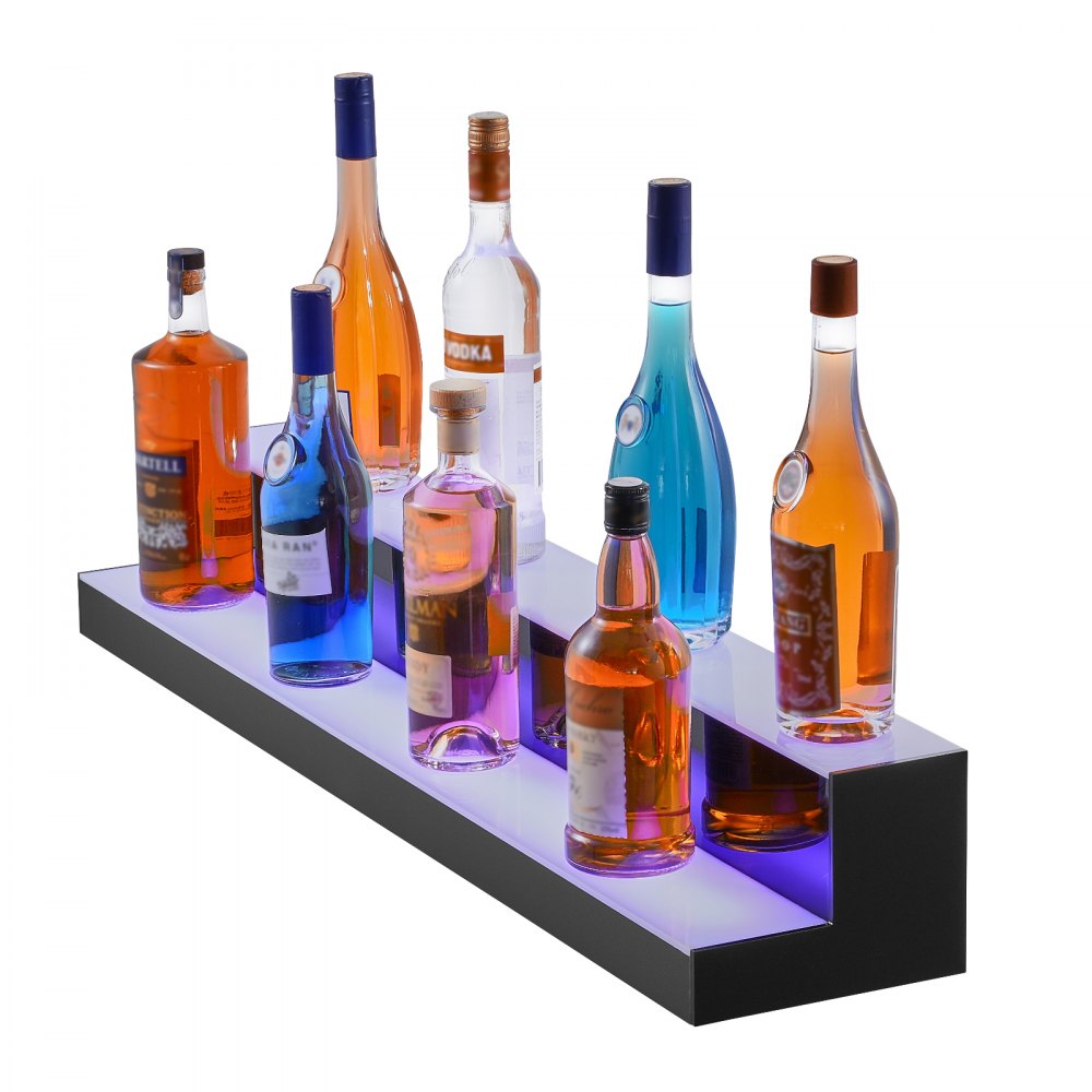 2 Layer 40 Inches - Premium 40-Inch LED Liquor Display Shelf with Remote Control