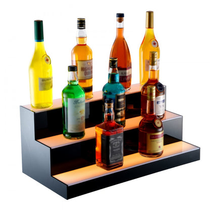 3 Layer 24 Inches - LED Acrylic 3-Tier Liquor Display Shelf for 18 Bottles