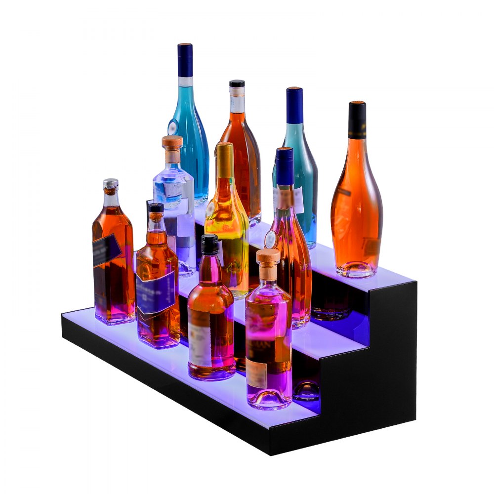 3 Layers 30 Inches - LED Acrylic Liquor Shelf with Remote & App Control