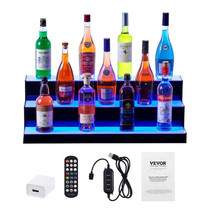 3 Layers 30 Inches - LED Acrylic Liquor Shelf with Remote & App Control