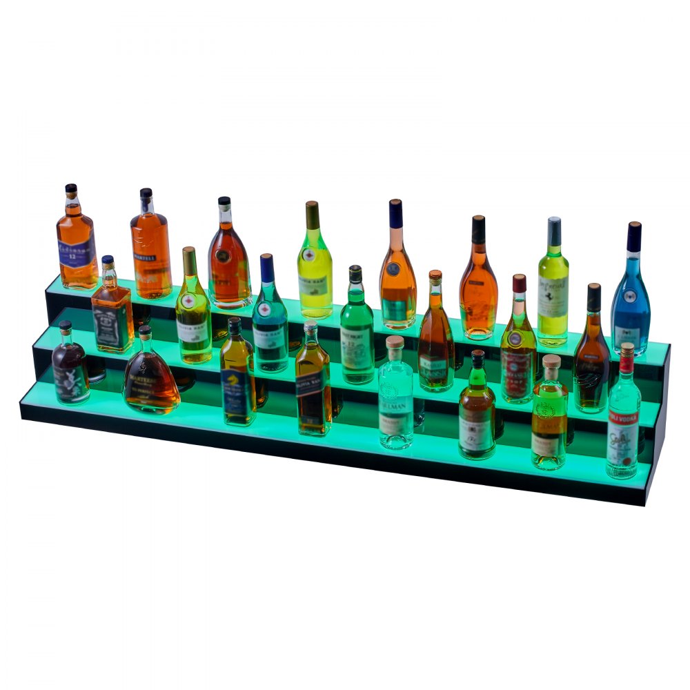 3 Layer 60 Inches - LED Color-Changing Liquor Display Shelf for Home Bars