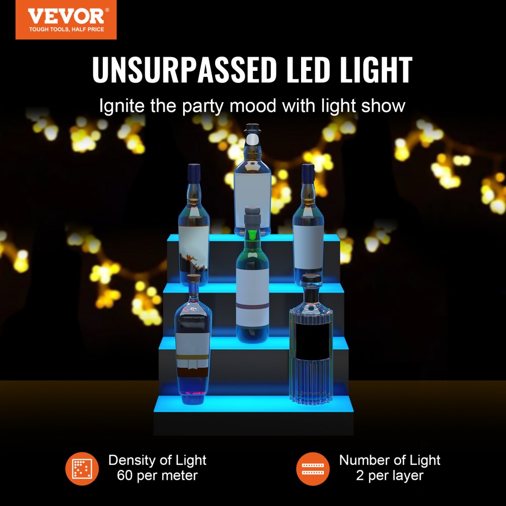 4 Layer 16 Inches - 16" LED Bar Shelf with RF & App Control