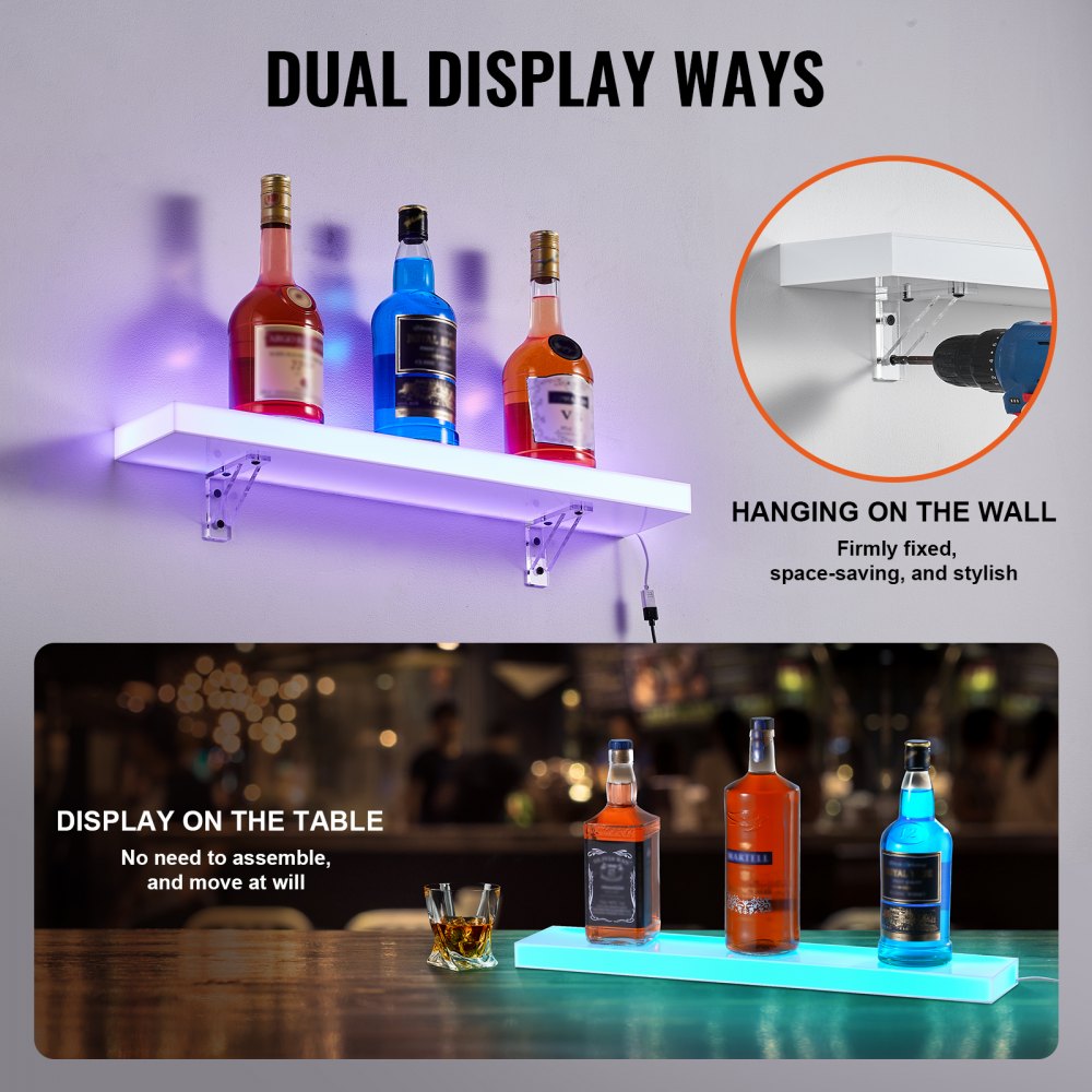 ok-1-24 - 24" LED Lighted Bar Shelf with App Control & Music Features
