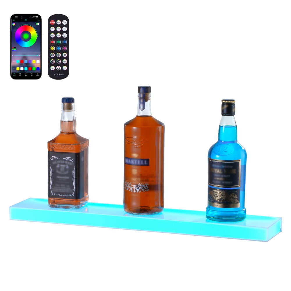ok-1-24 - 24" LED Lighted Bar Shelf with App Control & Music Features