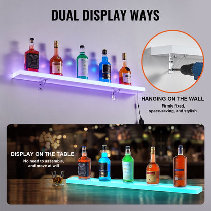 ok-1-40 - LED Lighted 40" Acrylic Bar Shelf with App Control
